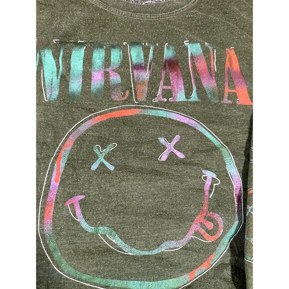 NIrvana Rock 90's Music Pullover Crewneck XXL Vintage Style Green Sweatshirt - Picture 3 of 7
